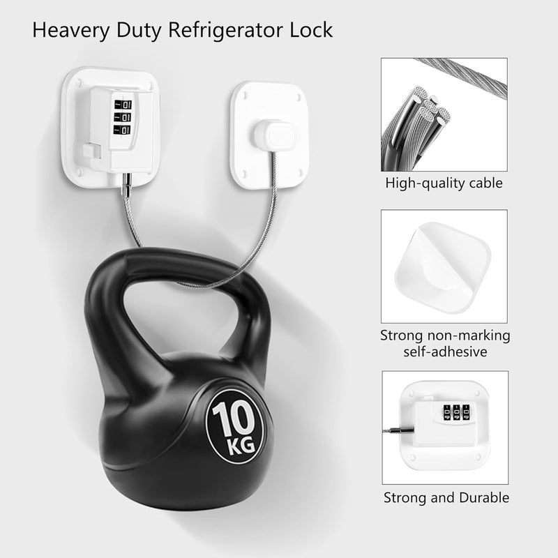 FKTUV Cabinet Locks with Combination,Drawer Lock,Child Proof Refrigerator Lock,Child Safety Locks for Cabinets (White 4pcs) - Image 5
